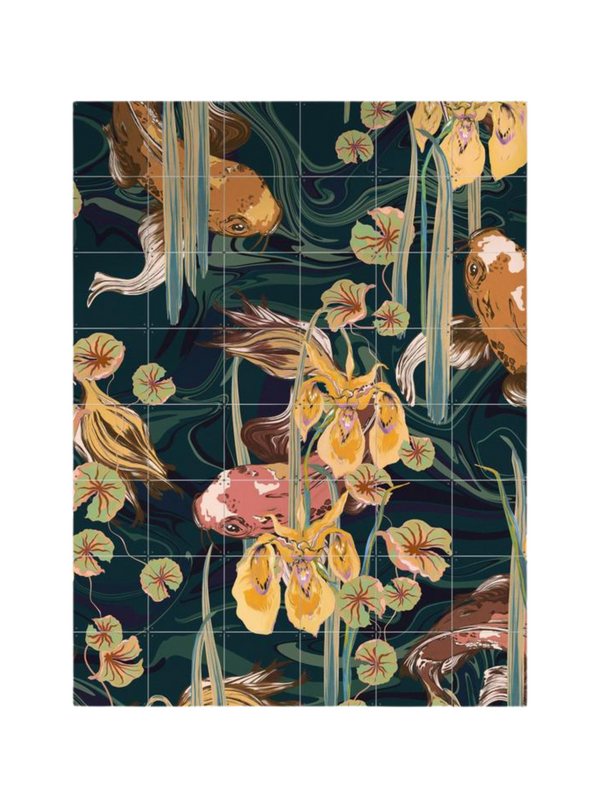 Cuadro Decorativo IXXI Koi Pond Petrol Olive