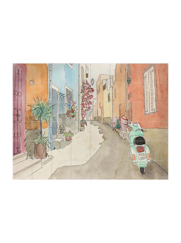 Cuadro decorativo IXXI - Scooter in Mediterranean Street - Natalie Bruns