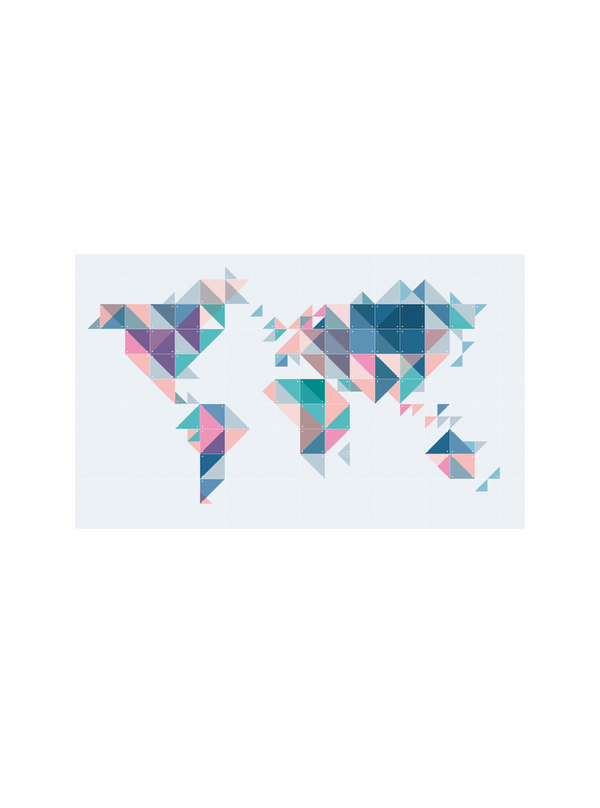 Cuadro Decorativo IXXI The World Tangram Pink/Blue 1